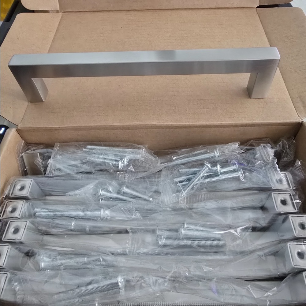 NEW IN BOX 30 3.4 Square Cabinet pull 3” Center to Center Satin Nickel - Picture 2 of 16